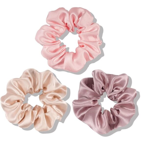 Silk Hair Scrunchies 3-Pack for Frizz Breakage Softness Gentle Hair Ties main image 5